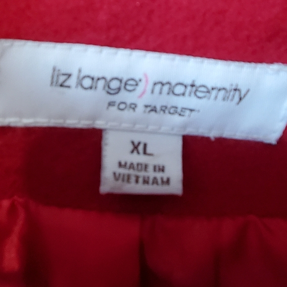 Liz Lange Meternity Wool Long Red Button-Up Coat Size XL - Picture 6 of 7